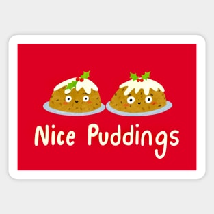 Nice puddings, cute Christmas pudding illustration. Sticker